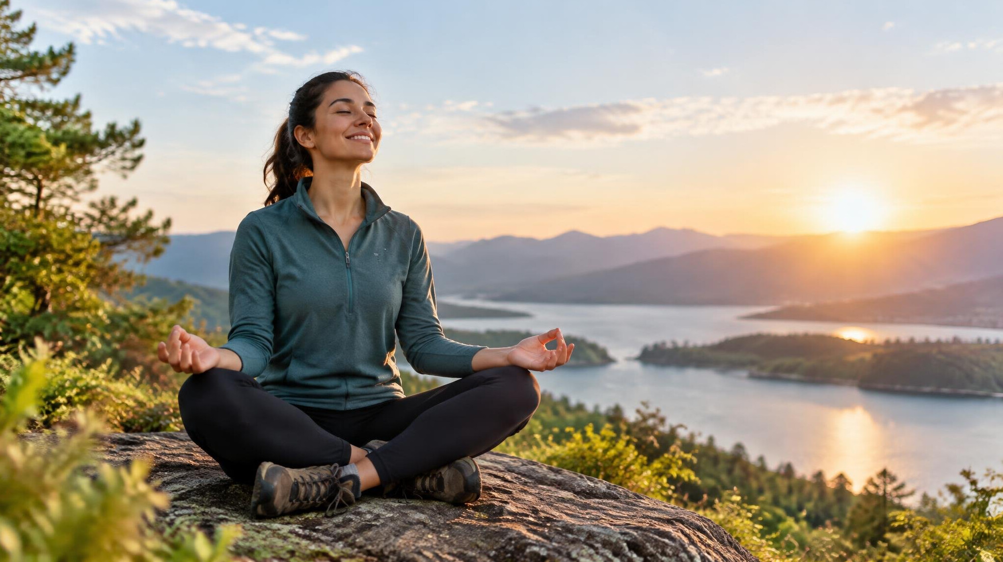 person in serene nature
