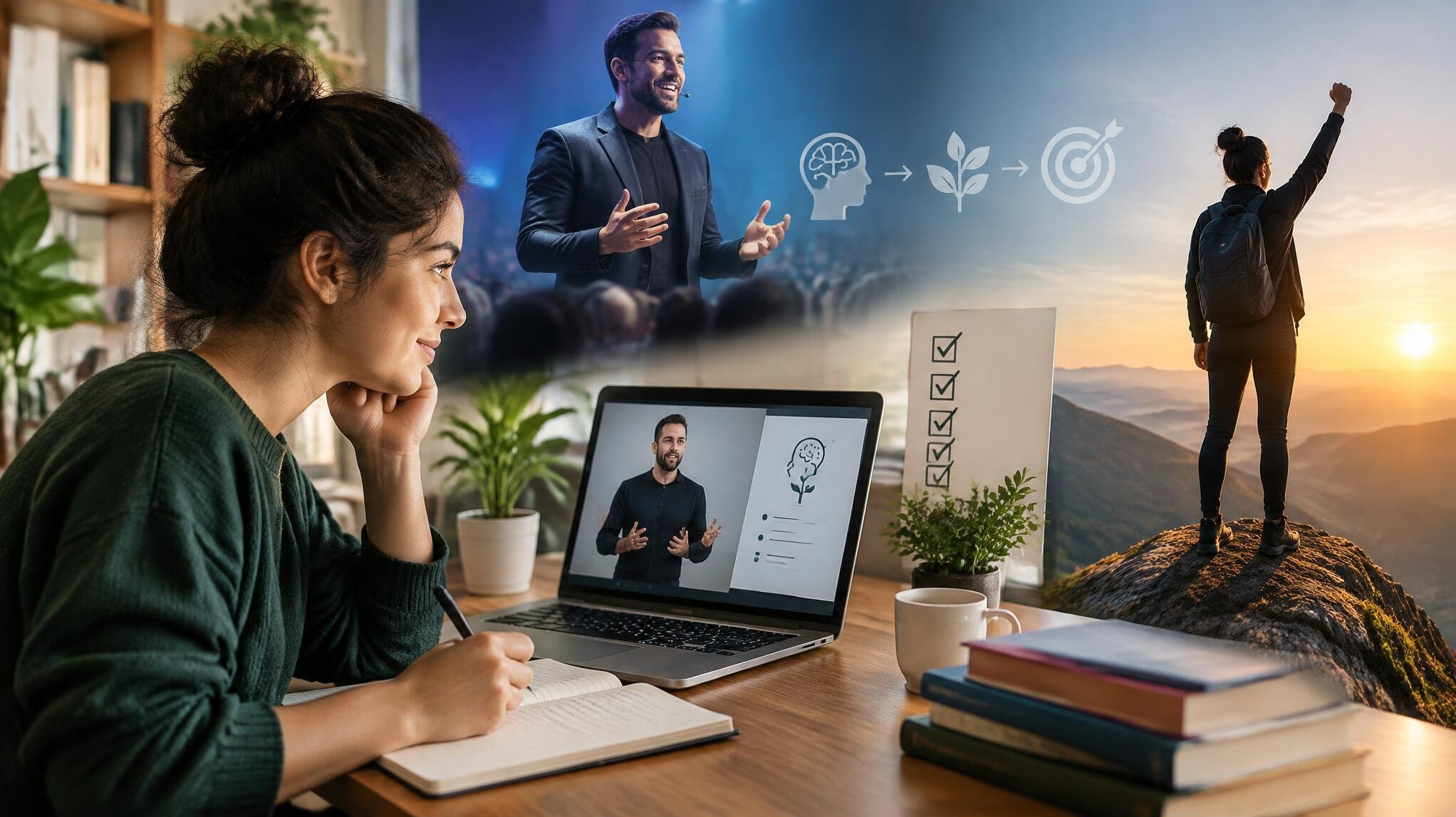 person investing in personal development