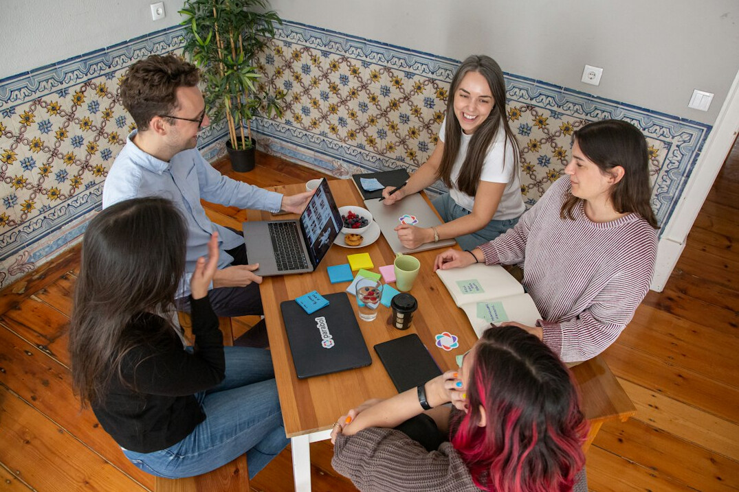 team discussion in office